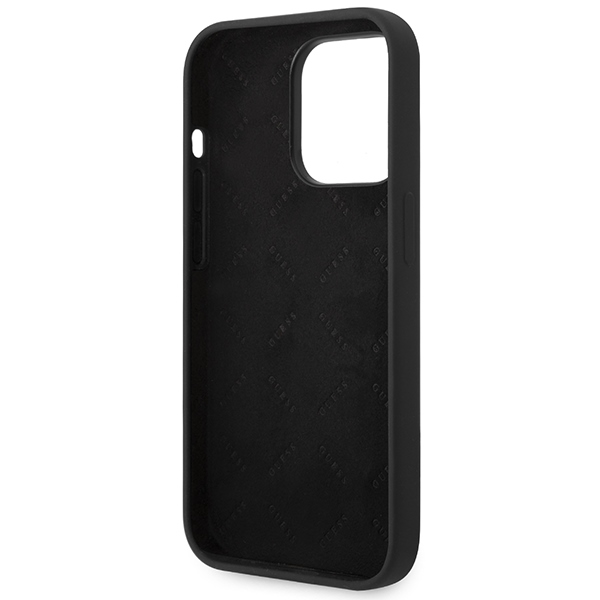 iTok webáruház - Guess Guess Silicone Vintage Gold Logo iPhone 14 Pro tok (fekete) 7 Guess Silicone Vintage Gold Logo iPhone 14 Pro Case (fekete)