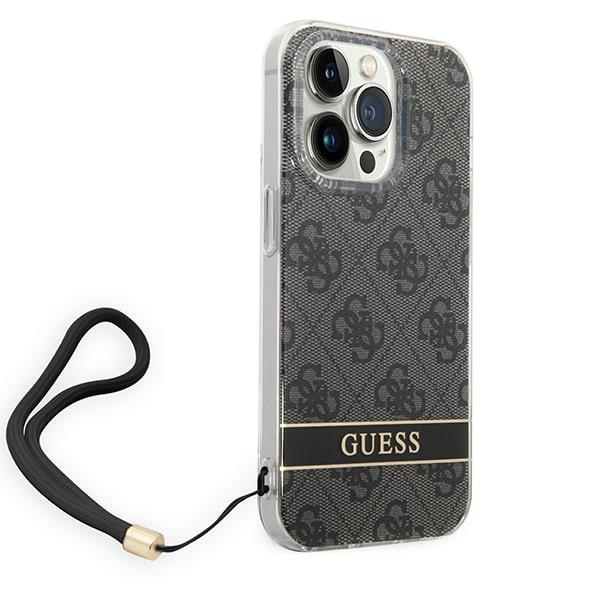 iTok webáruház - Guess Guess GUOHCP14LH4STK 4G Print Strap tok iPhone 14 Pro 6,1" készülékhez – fekete 3 Guess GUOHCP14LH4STK iPhone 14 Pro 6.1 "black / black hardcase 4G Print Strap