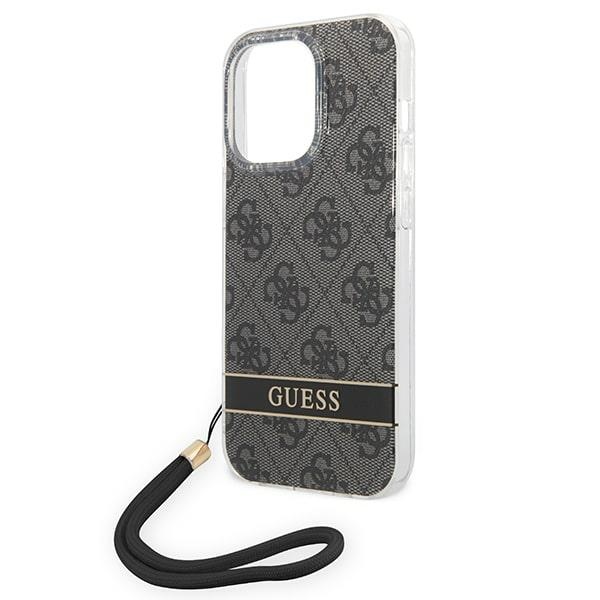 iTok webáruház - Guess Guess GUOHCP14LH4STK 4G Print Strap tok iPhone 14 Pro 6,1" készülékhez – fekete 5 Guess GUOHCP14LH4STK iPhone 14 Pro 6.1 "black / black hardcase 4G Print Strap