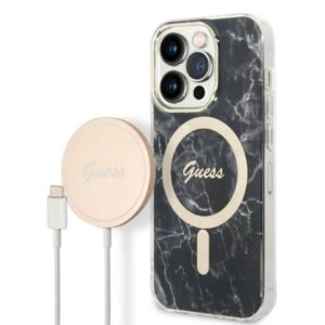 Guess GUBPP14LHMEACSK Marble MagSafe tok és vezeték nélküli töltő iPhone 14 Pro készülékhez
