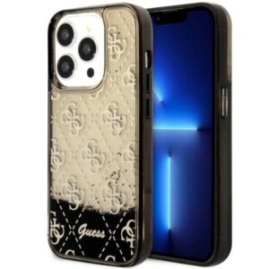 Guess GUHCP14LLC4PSGK iPhone 14 Pro 6,1″ tok – Liquid Glitter Transculent 4G, fekete