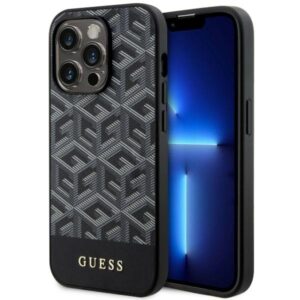 Guess GUHMP14LHGCFSEK iPhone 14 Pro 6,1″ fekete kemény tok G Cube Stripes MagSafe