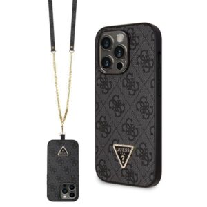 Guess GUHCP14LP4TDSCPK tok iPhone 14 Pro készülékhez – fekete Crossbody 4G Metal Logo