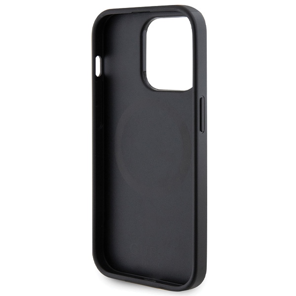 iTok webáruház - Guess Guess GUHMP14LPSAHMCK tok iPhone 14 Pro készülékhez – fekete Saffiano MagSafe 7 Guess GUHMP14LPSAHMCK case for iPhone 14 Pro - black Saffiano MagSafe