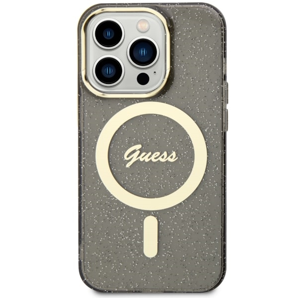 iTok webáruház - Guess Guess GUHMP14LHCMCGK Glitter Gold MagSafe tok iPhone 14 Pro 6,1" készülékhez 3 Guess GUHMP14LHCMCGK iPhone 14 Pro 6.1" black/black hardcase Glitter Gold MagSafe