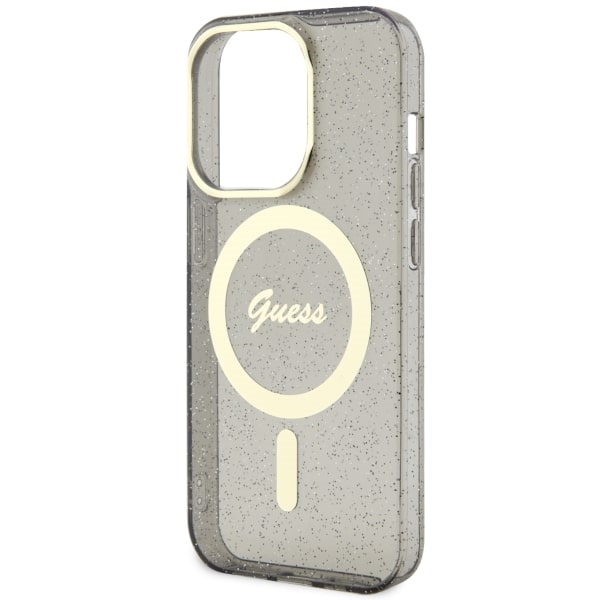 iTok webáruház - Guess Guess GUHMP14LHCMCGK Glitter Gold MagSafe tok iPhone 14 Pro 6,1" készülékhez 6 Guess GUHMP14LHCMCGK iPhone 14 Pro 6.1" black/black hardcase Glitter Gold MagSafe