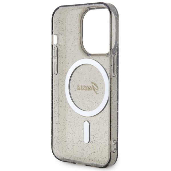 iTok webáruház - Guess Guess GUHMP14LHCMCGK Glitter Gold MagSafe tok iPhone 14 Pro 6,1" készülékhez 7 Guess GUHMP14LHCMCGK iPhone 14 Pro 6.1" black/black hardcase Glitter Gold MagSafe