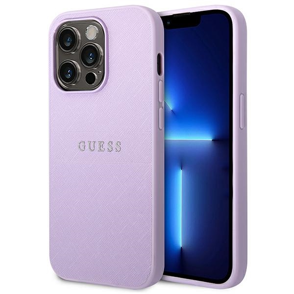 iTok webáruház - Guess Guess Saffiano Strap tok iPhone 14 Pro készülékhez (lila) 1 Guess Saffiano Strap Case for iPhone 14 Pro (lila)