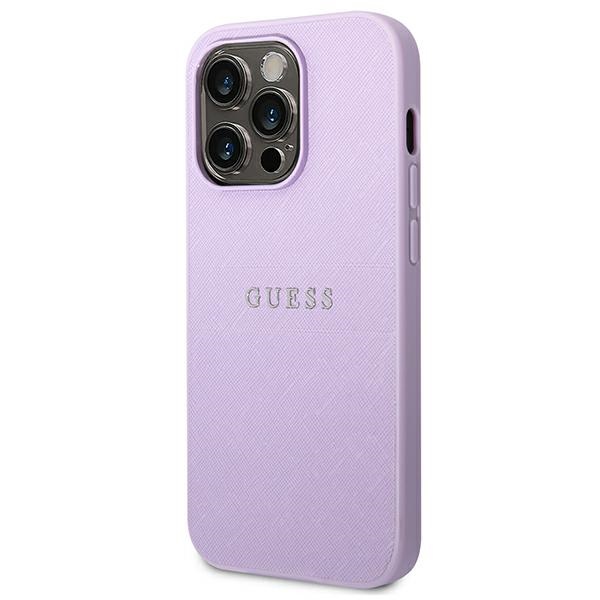 iTok webáruház - Guess Guess Saffiano Strap tok iPhone 14 Pro készülékhez (lila) 2 Guess Saffiano Strap Case for iPhone 14 Pro (lila)