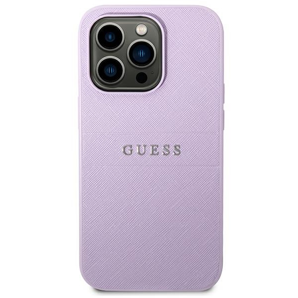 iTok webáruház - Guess Guess Saffiano Strap tok iPhone 14 Pro készülékhez (lila) 3 Guess Saffiano Strap Case for iPhone 14 Pro (lila)