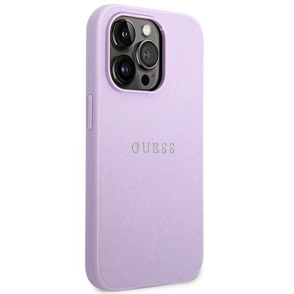 iTok webáruház - Guess Guess Saffiano Strap tok iPhone 14 Pro készülékhez (lila) 4 Guess Saffiano Strap Case for iPhone 14 Pro (lila)