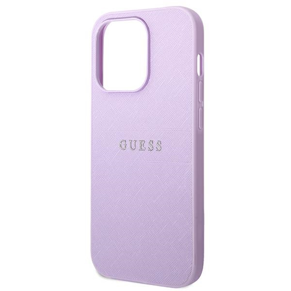 iTok webáruház - Guess Guess Saffiano Strap tok iPhone 14 Pro készülékhez (lila) 6 Guess Saffiano Strap Case for iPhone 14 Pro (lila)