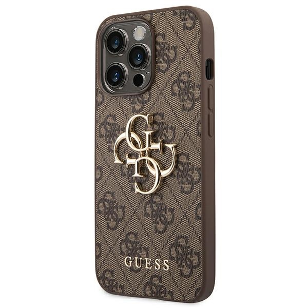 iTok webáruház - Guess Guess 4G Big Metal Logo tok iPhone 14 Pro készülékhez (barna) 2 Guess 4G Big Metal Logo Case for iPhone 14 Pro (barna)