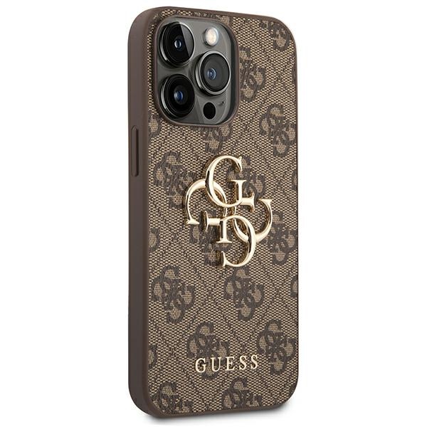 iTok webáruház - Guess Guess 4G Big Metal Logo tok iPhone 14 Pro készülékhez (barna) 4 Guess 4G Big Metal Logo Case for iPhone 14 Pro (barna)