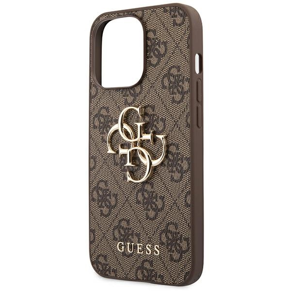 iTok webáruház - Guess Guess 4G Big Metal Logo tok iPhone 14 Pro készülékhez (barna) 6 Guess 4G Big Metal Logo Case for iPhone 14 Pro (barna)