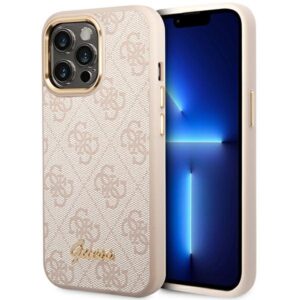 Guess 4G Vintage Gold Logo tok iPhone 14 Pro készülékhez (rózsaszín)