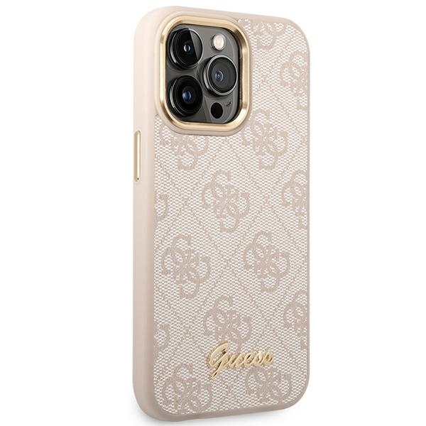 iTok webáruház - Guess Guess 4G Vintage Gold Logo tok iPhone 14 Pro készülékhez (rózsaszín) 4 Guess 4G Vintage Gold Logo case for iPhone 14 Pro (rózsaszín)