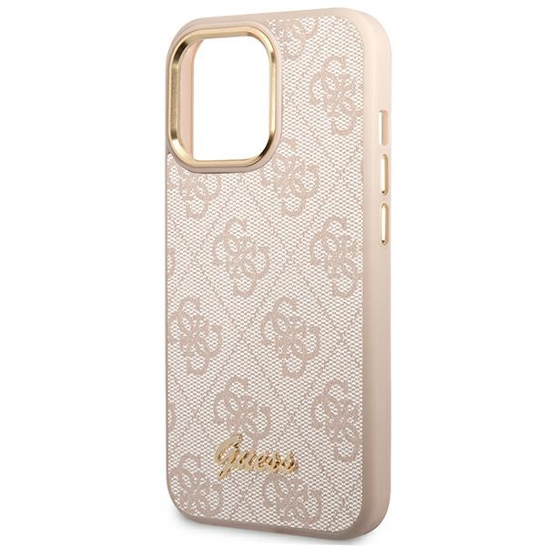 iTok webáruház - Guess Guess 4G Vintage Gold Logo tok iPhone 14 Pro készülékhez (rózsaszín) 6 Guess 4G Vintage Gold Logo case for iPhone 14 Pro (rózsaszín)