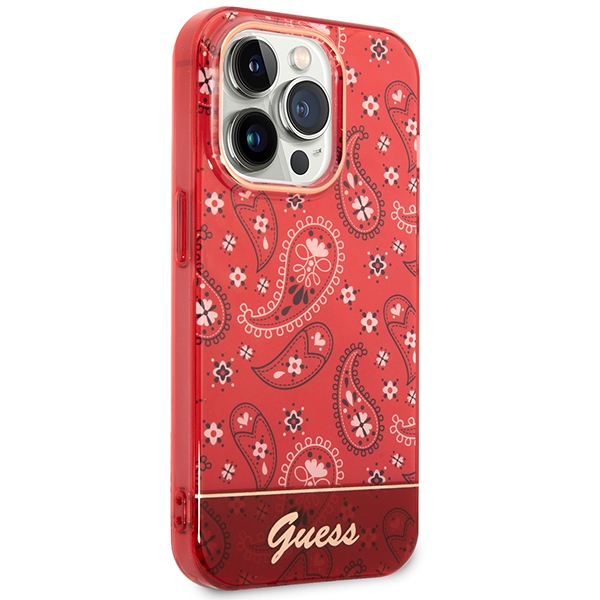 iTok webáruház - Guess Guess GUHCP14LHGBNHR Bandana Paisley tok iPhone 14 Pro készülékhez (piros) 4 Guess GUHCP14LHGBNHR iPhone 14 Pro 6.1" red/red hardcase Bandana Paisley