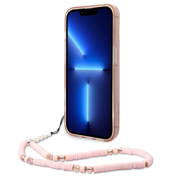iTok webáruház - Guess Guess GUHCP14LHGCOHP iPhone 14 Pro 6,1 hüvelykes rózsaszín keménytok pánttal 4 Guess GUHCP14LHGCOHP iPhone 14 Pro 6.1" pink/pink hardcase Translucent Pearl Strap