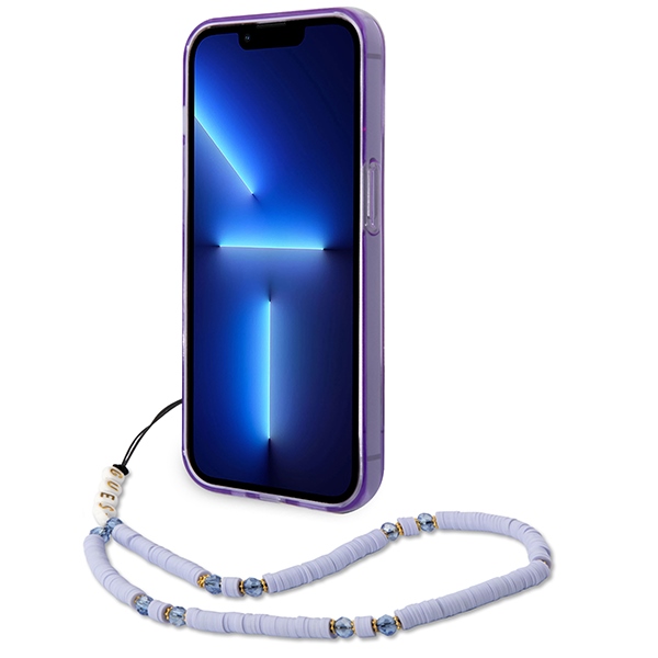 iTok webáruház - Guess Guess GUHCP14LHGCOHU tok iPhone 14 Pro 6,1 hüvelykes készülékhez – Translucent Pearl Strap 4 Guess GUHCP14LHGCOHU iPhone 14 Pro 6.1" purple/purple hardcase Translucent Pearl Strap