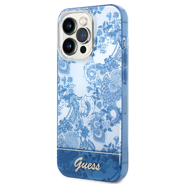 iTok webáruház - Guess Guess GUHCP14LHGPLHB iPhone 14 Pro 6,1 hüvelykes kemény tok – Porcelain Collection, kék 2 Guess GUHCP14LHGPLHB iPhone 14 Pro 6.1" blue/blue hardcase Porcelain Collection