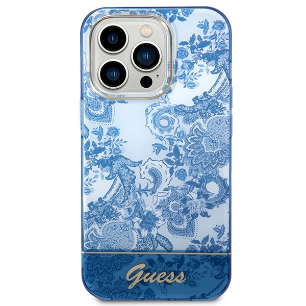 iTok webáruház - Guess Guess GUHCP14LHGPLHB iPhone 14 Pro 6,1 hüvelykes kemény tok – Porcelain Collection, kék 3 Guess GUHCP14LHGPLHB iPhone 14 Pro 6.1" blue/blue hardcase Porcelain Collection