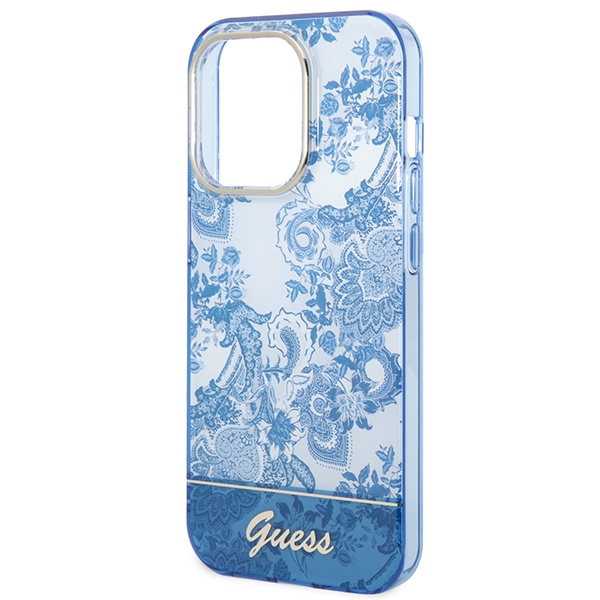 iTok webáruház - Guess Guess GUHCP14LHGPLHB iPhone 14 Pro 6,1 hüvelykes kemény tok – Porcelain Collection, kék 6 Guess GUHCP14LHGPLHB iPhone 14 Pro 6.1" blue/blue hardcase Porcelain Collection