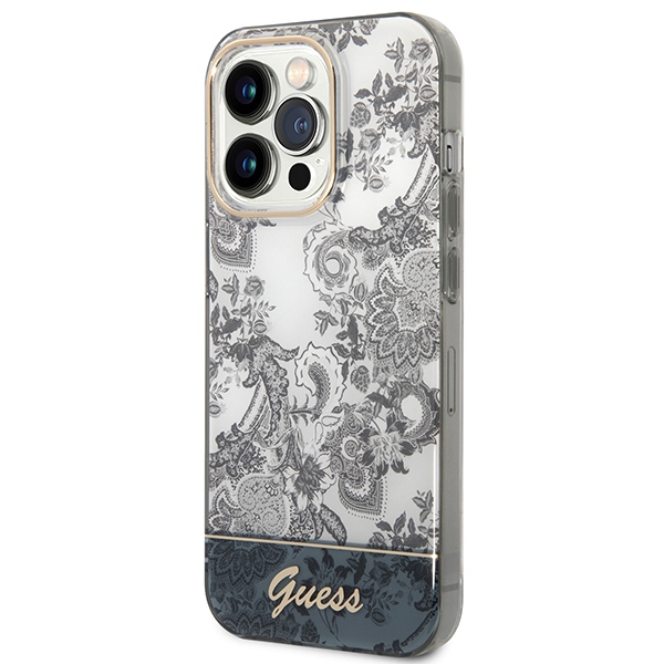 iTok webáruház - Guess Guess GUHCP14LHGPLHG iPhone 14 Pro 6,1" szürke kemény tok – Porcelain Collection 2 Guess GUHCP14LHGPLHG iPhone 14 Pro 6.1" grey/grey hardcase Porcelain Collection