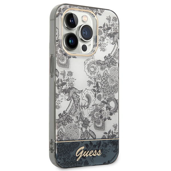 iTok webáruház - Guess Guess GUHCP14LHGPLHG iPhone 14 Pro 6,1" szürke kemény tok – Porcelain Collection 4 Guess GUHCP14LHGPLHG iPhone 14 Pro 6.1" grey/grey hardcase Porcelain Collection