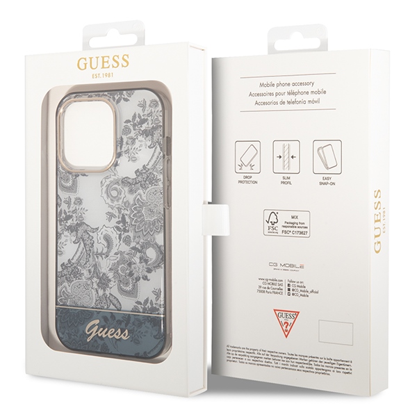 iTok webáruház - Guess Guess GUHCP14LHGPLHG iPhone 14 Pro 6,1" szürke kemény tok – Porcelain Collection 8 Guess GUHCP14LHGPLHG iPhone 14 Pro 6.1" grey/grey hardcase Porcelain Collection