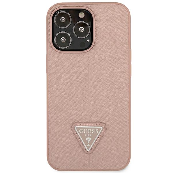 iTok webáruház - Guess Guess GUHCP14LPSATLP SaffianoTriangle Logo tok iPhone 14 Pro készülékhez – rózsaszín 3 Guess GUHCP14LPSATLP iPhone 14 Pro 6.1 "pink / pink hardcase SaffianoTriangle Logo