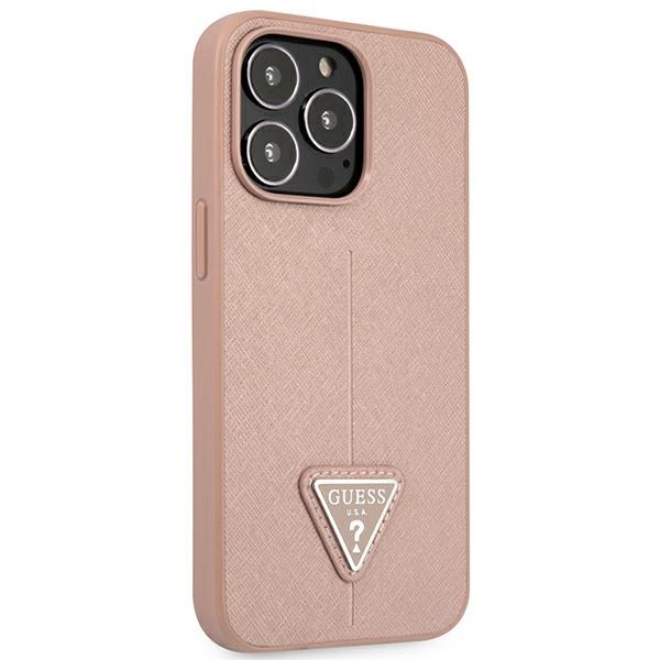 iTok webáruház - Guess Guess GUHCP14LPSATLP SaffianoTriangle Logo tok iPhone 14 Pro készülékhez – rózsaszín 4 Guess GUHCP14LPSATLP iPhone 14 Pro 6.1 "pink / pink hardcase SaffianoTriangle Logo