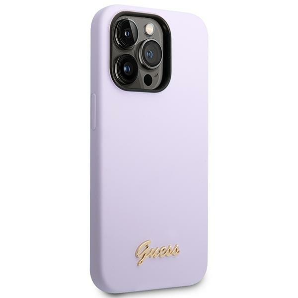 iTok webáruház - Guess Guess GUHCP14LSLSMU szilikon tok iPhone 14 Pro 6,1 hüvelykes modellhez – lila 4 Guess GUHCP14LSLSMU iPhone 14 Pro 6.1" purple/purple hard case Silicone Vintage Gold Logo
