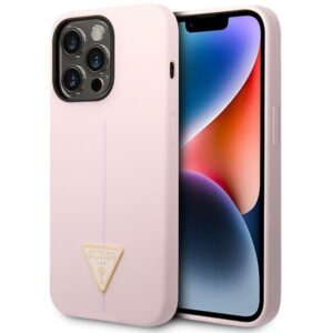 Guess Silicone Triangle szilikon tok iPhone 14 Pro 6,1 hüvelykes készülékhez (lila)