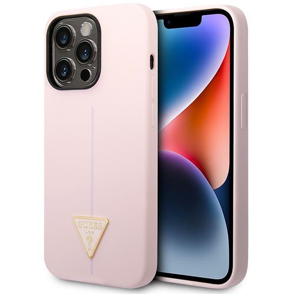 iTok webáruház - Guess Guess Silicone Triangle szilikon tok iPhone 14 Pro 6,1 hüvelykes készülékhez (lila) 1 Guess Silicone Triangle iPhone 14 Pro 6.1" Case (lila)