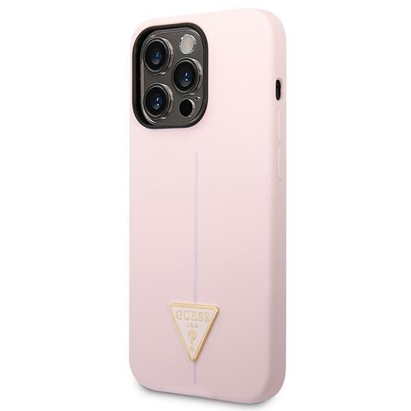 iTok webáruház - Guess Guess Silicone Triangle szilikon tok iPhone 14 Pro 6,1 hüvelykes készülékhez (lila) 2 Guess Silicone Triangle iPhone 14 Pro 6.1" Case (lila)