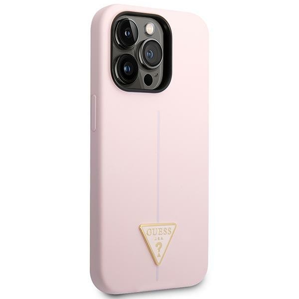 iTok webáruház - Guess Guess Silicone Triangle szilikon tok iPhone 14 Pro 6,1 hüvelykes készülékhez (lila) 4 Guess Silicone Triangle iPhone 14 Pro 6.1" Case (lila)