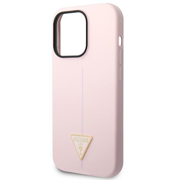 iTok webáruház - Guess Guess Silicone Triangle szilikon tok iPhone 14 Pro 6,1 hüvelykes készülékhez (lila) 6 Guess Silicone Triangle iPhone 14 Pro 6.1" Case (lila)