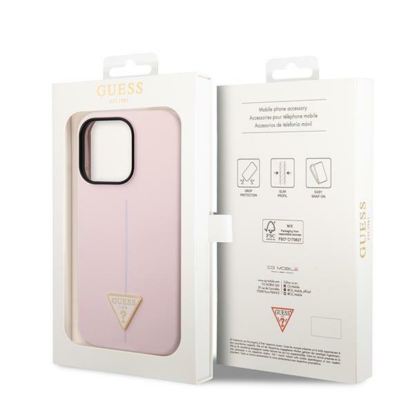 iTok webáruház - Guess Guess Silicone Triangle szilikon tok iPhone 14 Pro 6,1 hüvelykes készülékhez (lila) 8 Guess Silicone Triangle iPhone 14 Pro 6.1" Case (lila)
