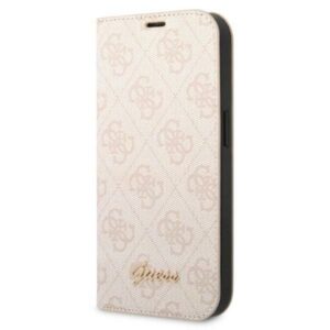 Guess GUBKP14LHG4SHP 4G Vintage Gold Logo könyvtok iPhone 14 Pro 6,1 hüvelykhez – pink