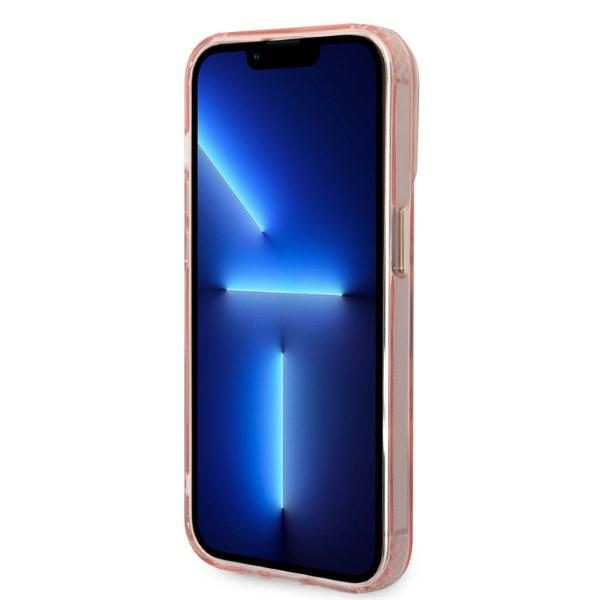 iTok webáruház - Guess Guess GUHMP14LHTCMP iPhone 14 Pro 6.1" tok – Gold Outline MagSafe 5 Guess GUHMP14LHTCMP iPhone 14 Pro 6.1" pink/pink hard case Gold Outline Translucent MagSafe