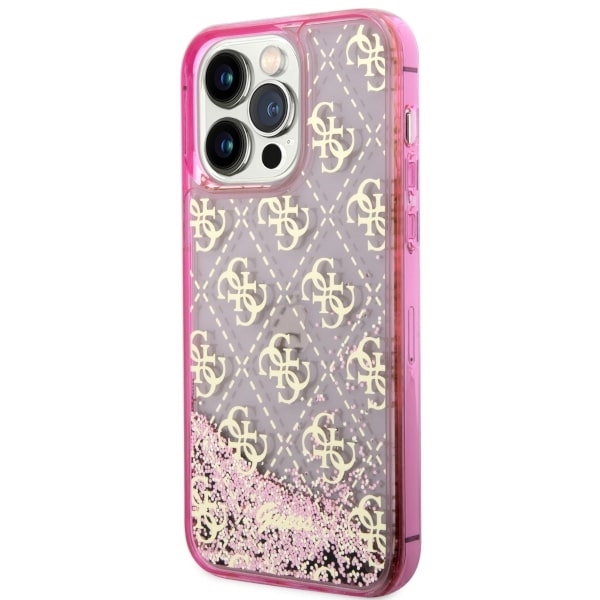 iTok webáruház - Guess Guess GUHCP14LLC4PSGP tok iPhone 14 Pro készülékhez, 6,1 hüvelykes, rózsaszín 2 Guess GUHCP14LLC4PSGP iPhone 14 Pro 6.1" pink/pink hardcase Liquid Glitter 4G Transculent