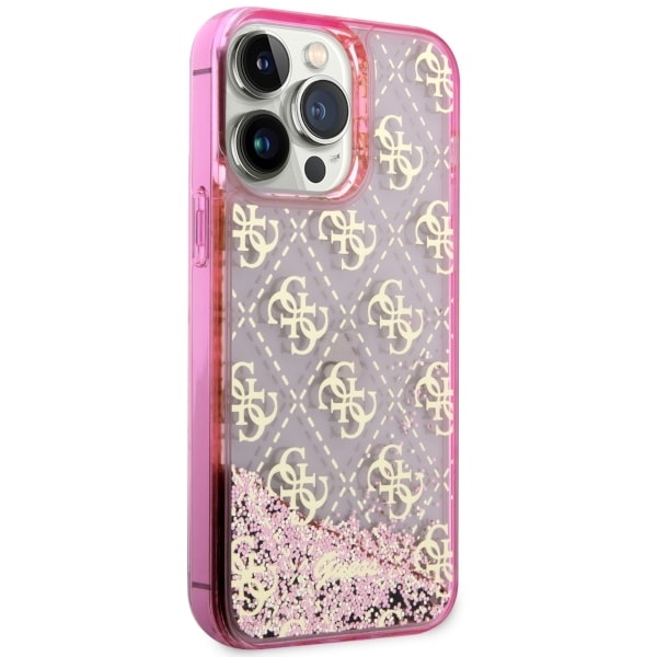 iTok webáruház - Guess Guess GUHCP14LLC4PSGP tok iPhone 14 Pro készülékhez, 6,1 hüvelykes, rózsaszín 4 Guess GUHCP14LLC4PSGP iPhone 14 Pro 6.1" pink/pink hardcase Liquid Glitter 4G Transculent