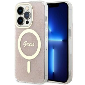 Guess GUHMP14LH4STP iPhone 14 Pro 6.1″ rózsaszín keménytok MagSafe