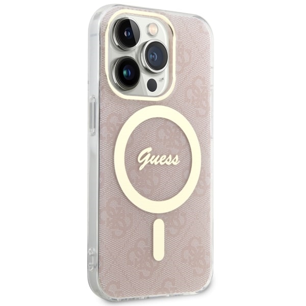 iTok webáruház - Guess Guess GUHMP14LH4STP iPhone 14 Pro 6.1" rózsaszín keménytok MagSafe 4 Guess GUHMP14LH4STP iPhone 14 Pro 6.1" pink/pink hardcase 4G MagSafe