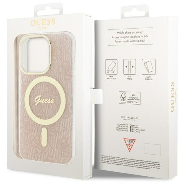 iTok webáruház - Guess Guess GUHMP14LH4STP iPhone 14 Pro 6.1" rózsaszín keménytok MagSafe 8 Guess GUHMP14LH4STP iPhone 14 Pro 6.1" pink/pink hardcase 4G MagSafe