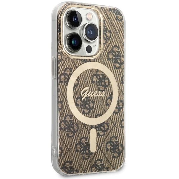 iTok webáruház - Guess Guess GUHMP14LH4STW iPhone 14 Pro 6,1" barna MagSafe tok 3 Guess GUHMP14LH4STW iPhone 14 Pro 6.1" brown/brown hardcase 4G MagSafe