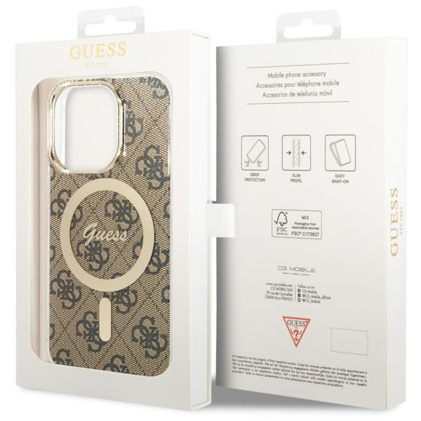 iTok webáruház - Guess Guess GUHMP14LH4STW iPhone 14 Pro 6,1" barna MagSafe tok 7 Guess GUHMP14LH4STW iPhone 14 Pro 6.1" brown/brown hardcase 4G MagSafe