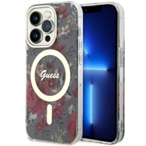 Guess GUHMP14LHCFWSA iPhone 14 Pro 6.1″ Flower MagSafe tok – zöld